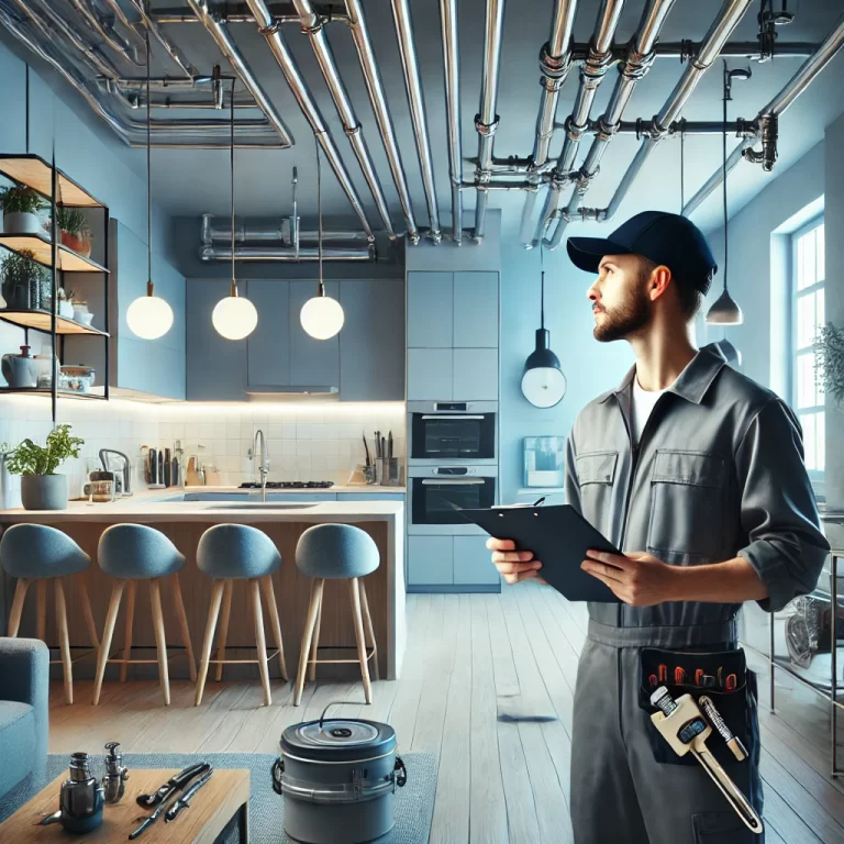 Plumber Singapore inspecting kitchen and bathroom fixtures.
